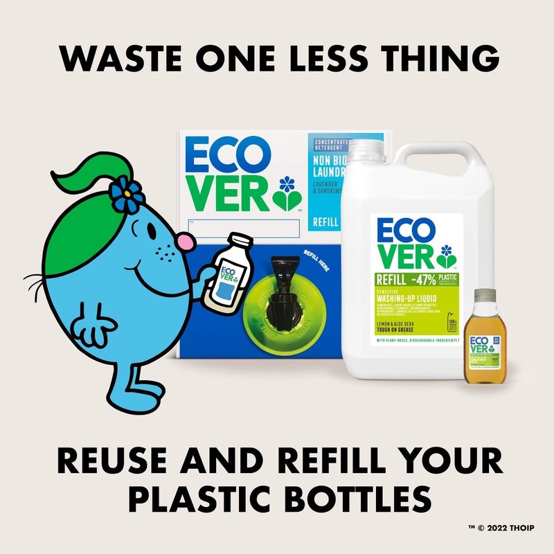 ecover Sensitive Washing Up Liquid Refill Lemon and Aloe Vera Scent - 5 Litre - Image 4